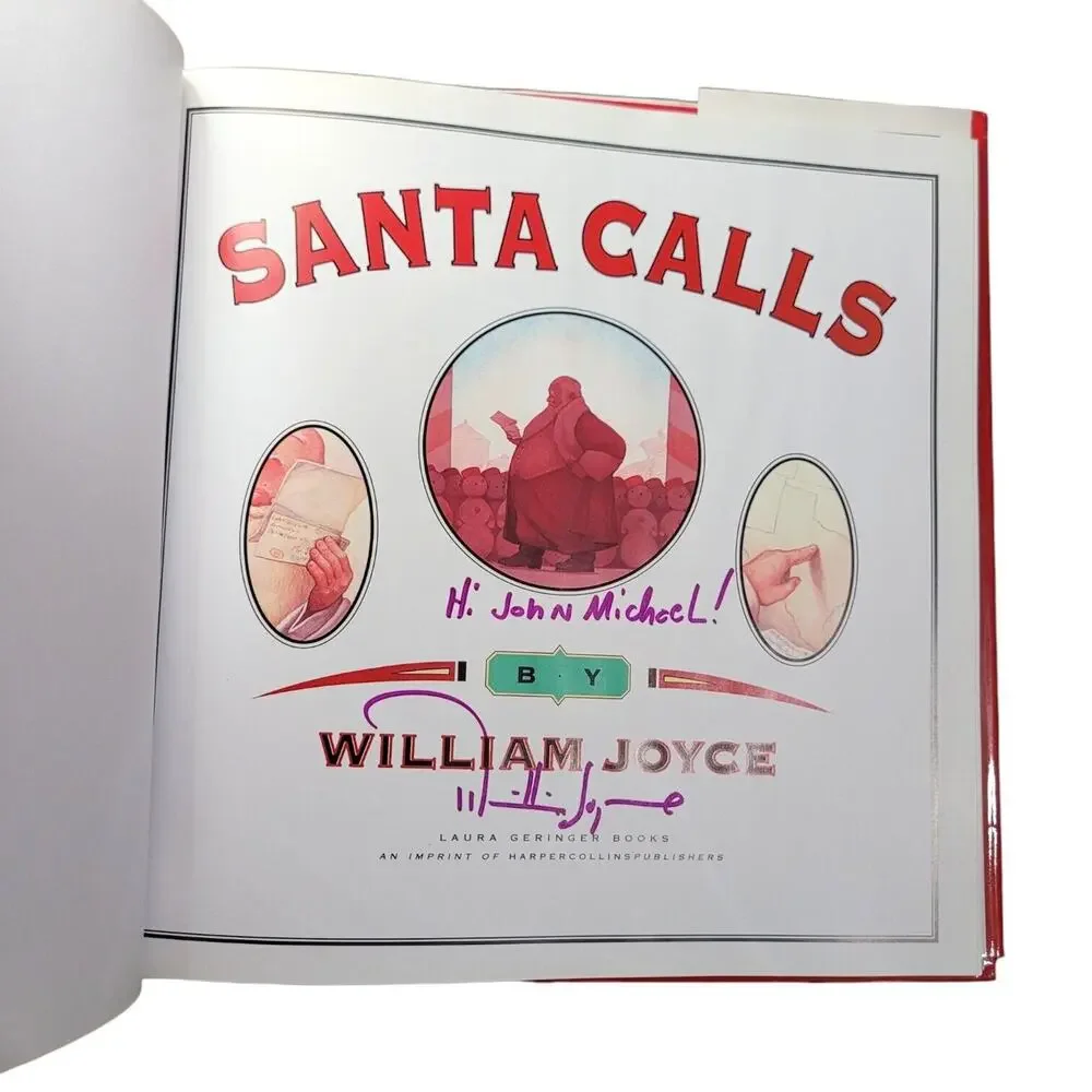 Santa Calls by William Joyce SIGNED/INSCRIBED 1993 Hardcover 1st Revised Ed